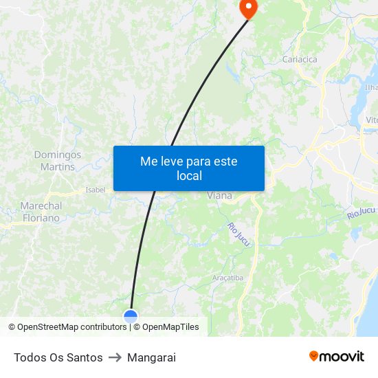 Todos Os Santos to Mangarai map