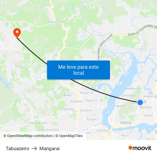 Tabuazeiro to Mangarai map