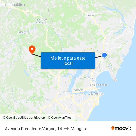 Avenida Presidente Vargas, 14 to Mangarai map