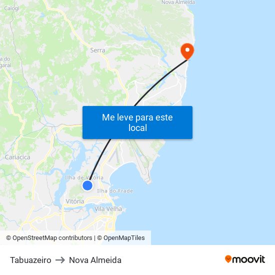 Tabuazeiro to Nova Almeida map