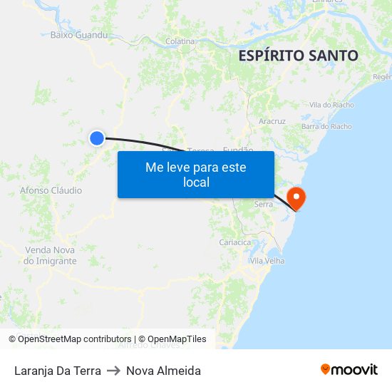 Laranja Da Terra to Nova Almeida map