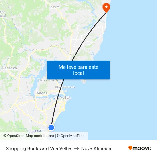 Shopping Boulevard Vila Velha to Nova Almeida map