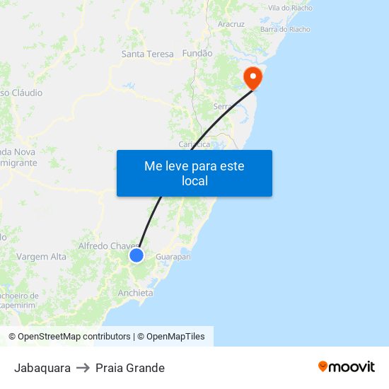 Jabaquara to Praia Grande map