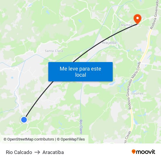 Rio Calcado to Aracatiba map