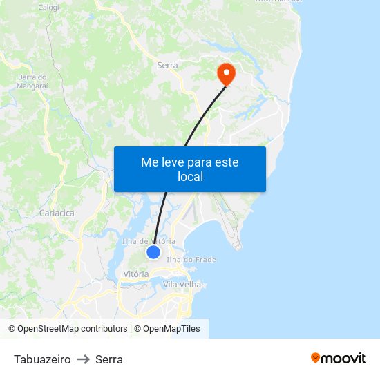 Tabuazeiro to Serra map