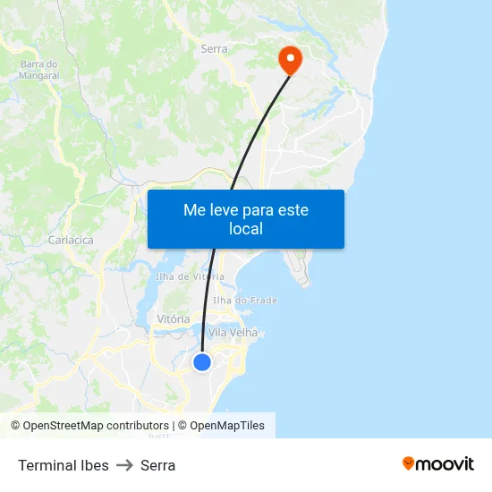 Terminal Ibes to Serra map