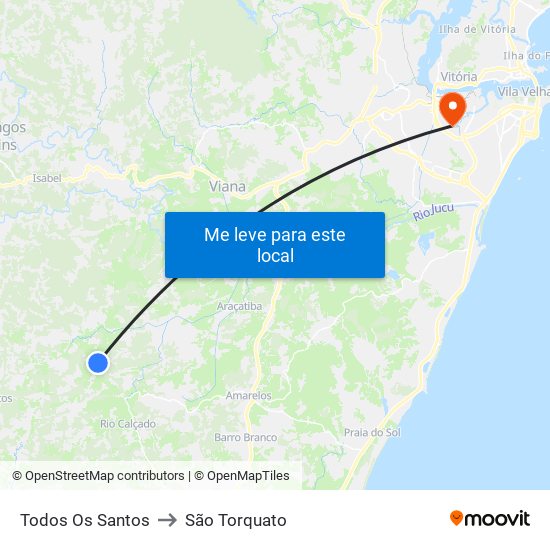 Todos Os Santos to São Torquato map