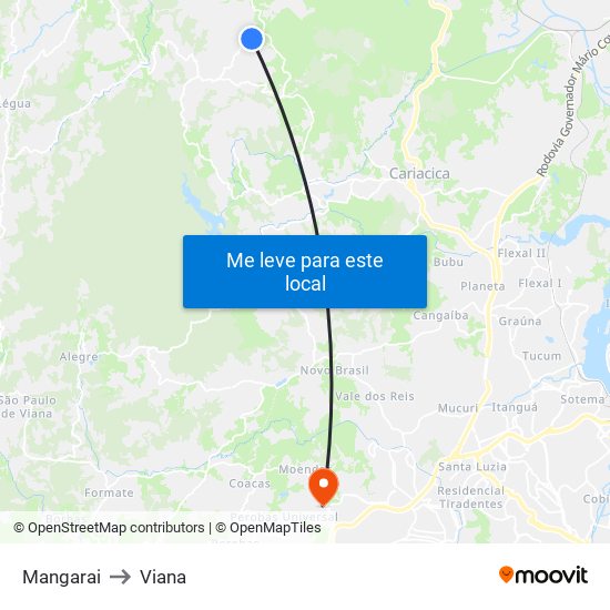 Mangarai to Viana map
