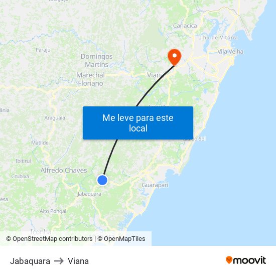 Jabaquara to Viana map