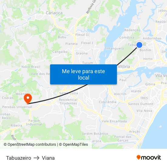 Tabuazeiro to Viana map
