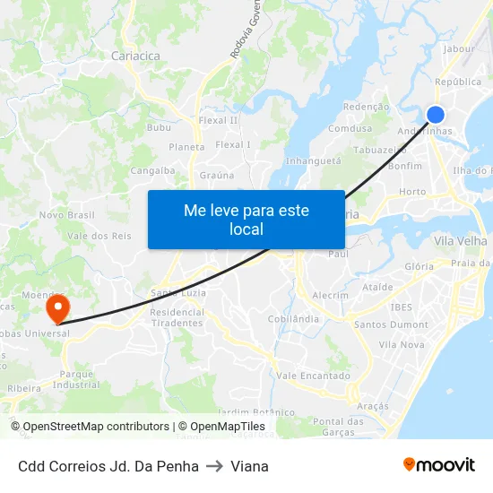 Cdd Correios Jd. Da Penha to Viana map