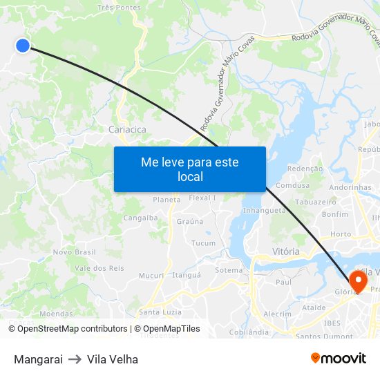 Mangarai to Vila Velha map