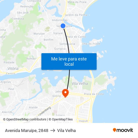 Avenida Maruípe, 2848 to Vila Velha map