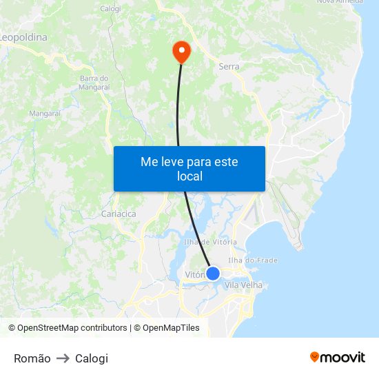 Romão to Calogi map
