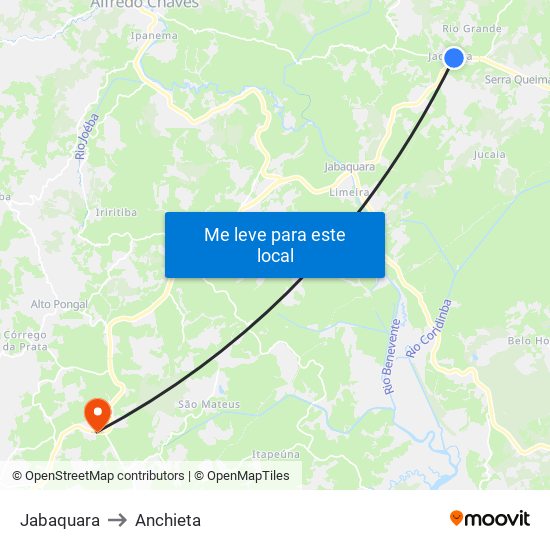 Jabaquara to Anchieta map
