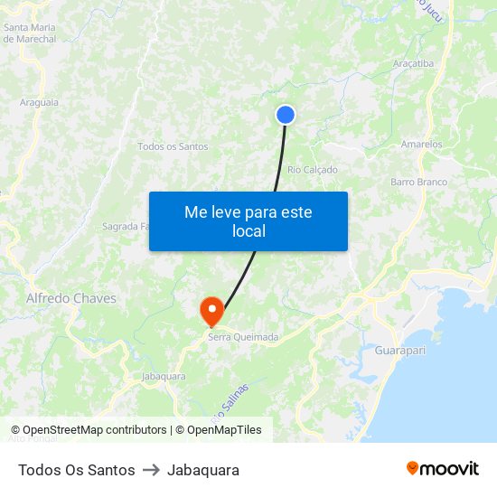 Todos Os Santos to Jabaquara map