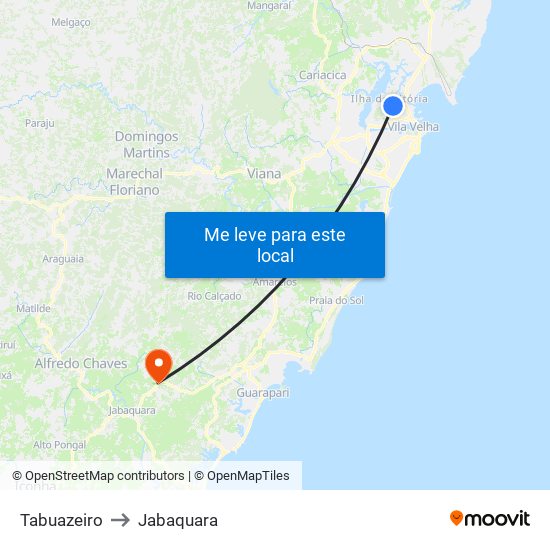 Tabuazeiro to Jabaquara map