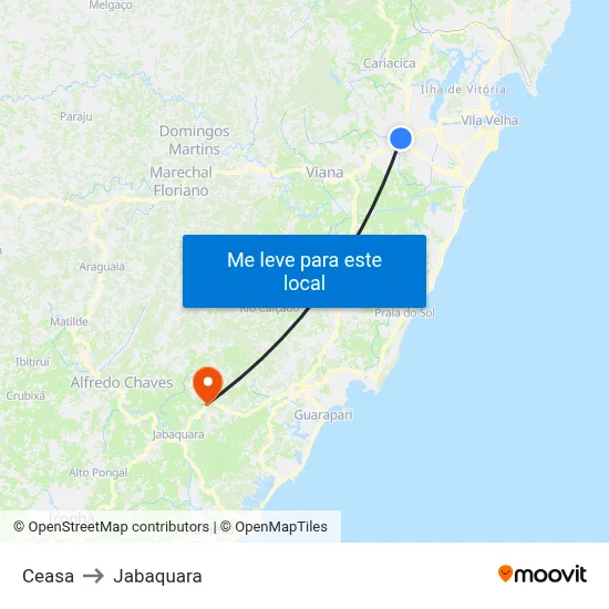 Ceasa to Jabaquara map