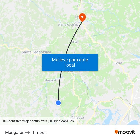 Mangarai to Timbui map