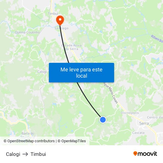 Calogi to Timbui map