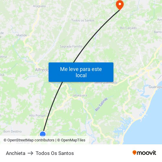 Anchieta to Todos Os Santos map