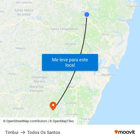 Timbui to Todos Os Santos map