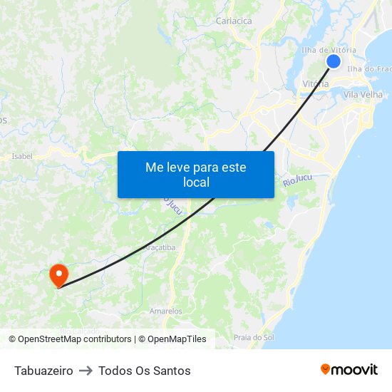 Tabuazeiro to Todos Os Santos map