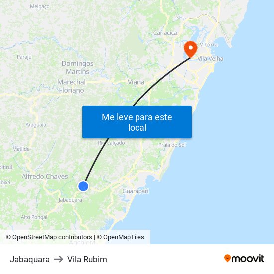 Jabaquara to Vila Rubim map