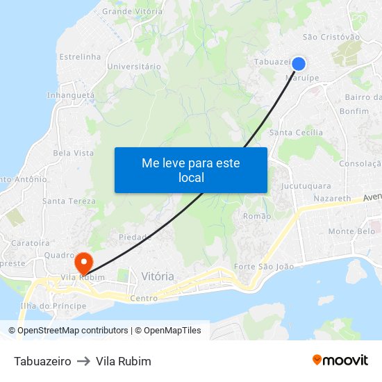 Tabuazeiro to Vila Rubim map