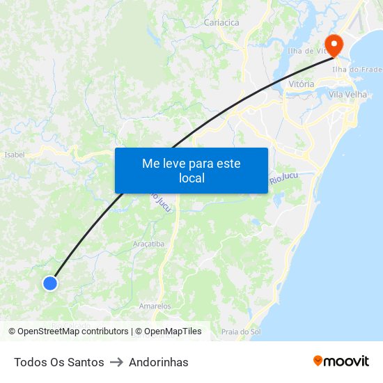 Todos Os Santos to Andorinhas map