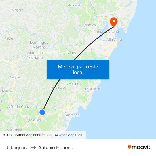 Jabaquara to Antônio Honório map