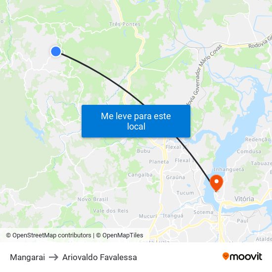 Mangarai to Ariovaldo Favalessa map