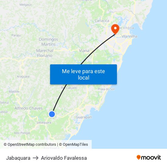 Jabaquara to Ariovaldo Favalessa map