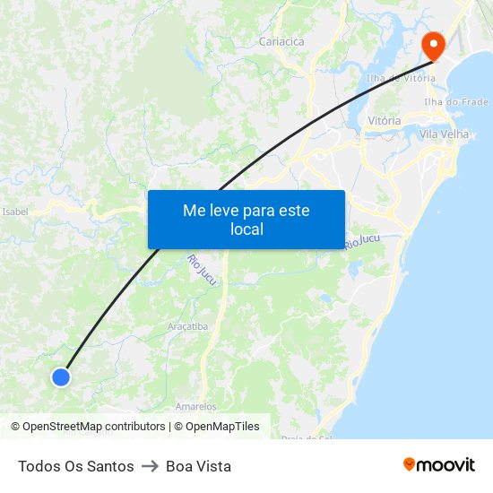 Todos Os Santos to Boa Vista map