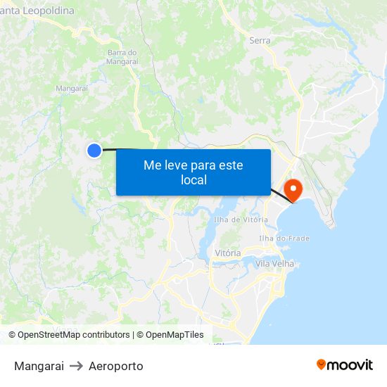 Mangarai to Aeroporto map