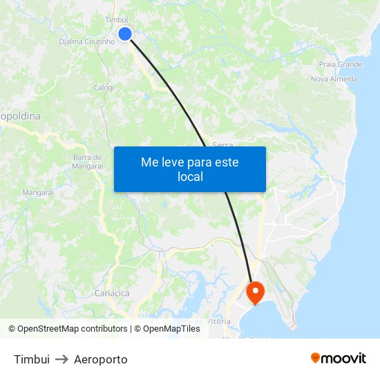 Timbui to Aeroporto map