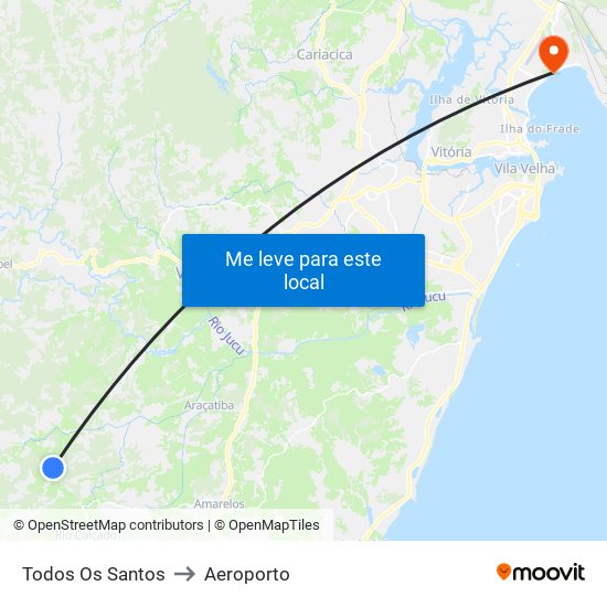 Todos Os Santos to Aeroporto map