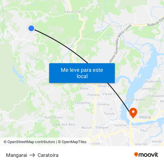 Mangarai to Caratoíra map