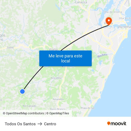 Todos Os Santos to Centro map