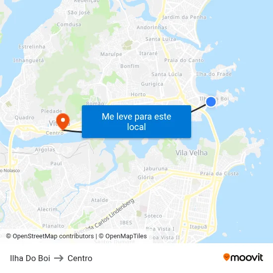 Ilha Do Boi to Centro map