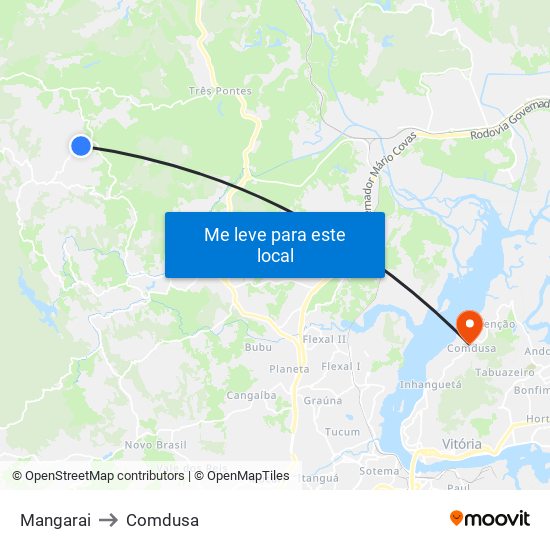 Mangarai to Comdusa map