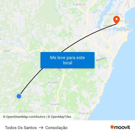 Todos Os Santos to Consolação map