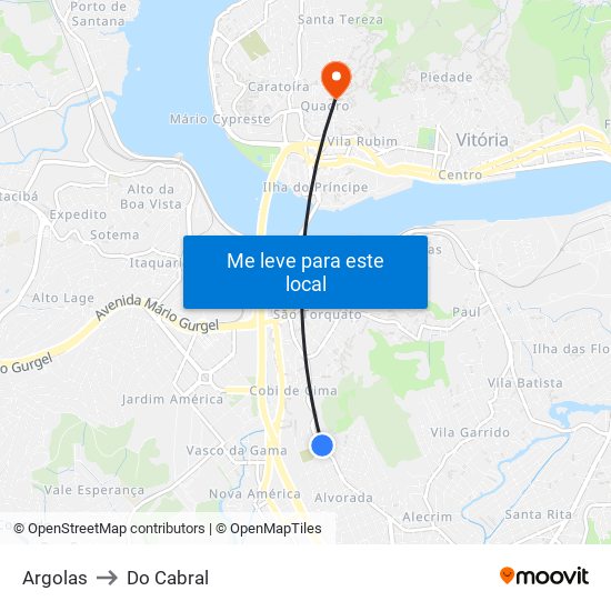 Argolas to Do Cabral map