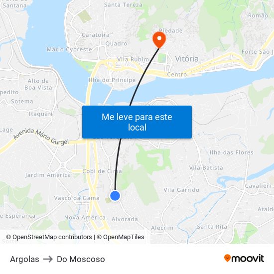 Argolas to Do Moscoso map