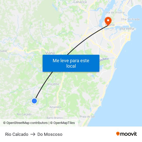 Rio Calcado to Do Moscoso map