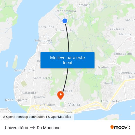 Universitário to Do Moscoso map