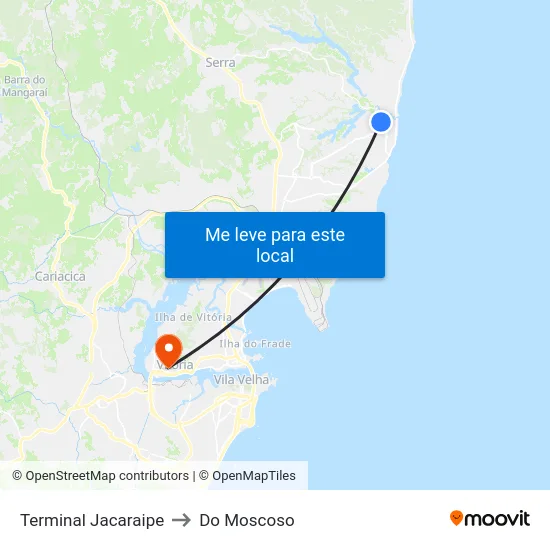 Terminal Jacaraipe to Do Moscoso map