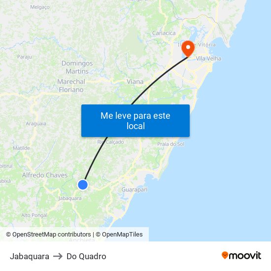 Jabaquara to Do Quadro map