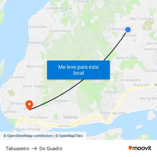 Tabuazeiro to Do Quadro map