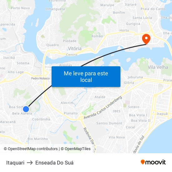 Itaquari to Enseada Do Suá map